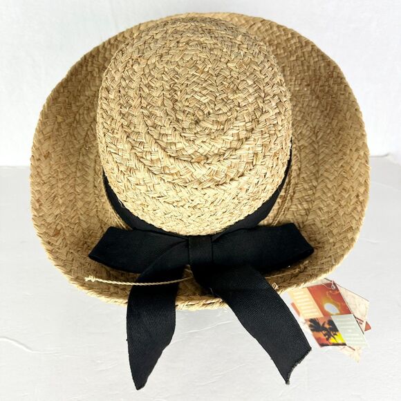 Scala Collection Packable Raffia Wide Brim Hat NEW One Size Sun Beach Outdoor - Picture 1 of 6